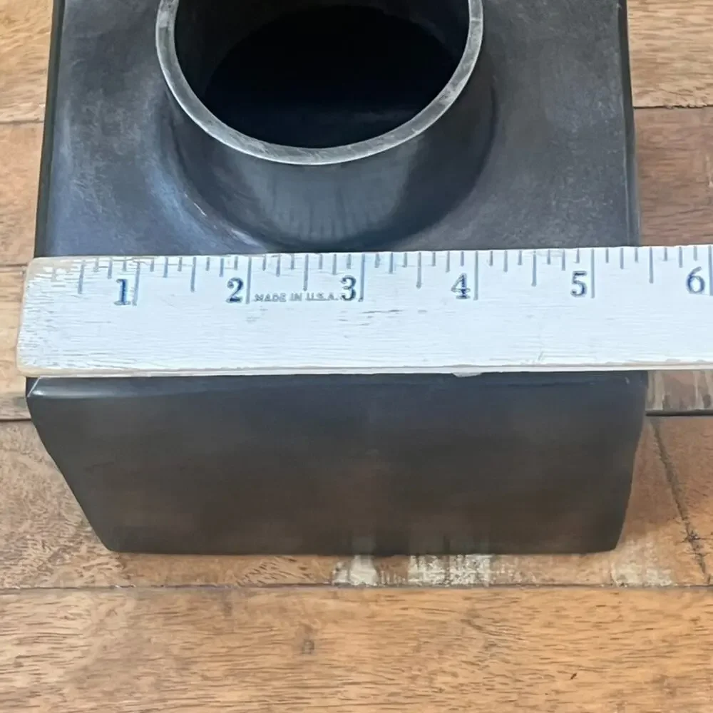 Pottery Barn Inkwell Sculpture Medium Bronze Cube 6 in Metal
